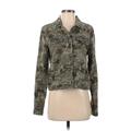 Tommy Bahama Denim Jacket: Short Green Print Jackets & Outerwear - Women's Size X-Small