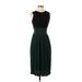 Derek Lam Casual Dress - Midi High Neck Sleeveless: Green Print Dresses - Women's Size 4