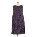 Croft & Barrow Casual Dress: Purple Brocade Dresses - Women's Size 3X