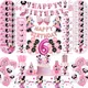 Disney Minnie Mouse Birthday Party Decorations Cartoon Minnie Theme Party Supplies Tableware Paper