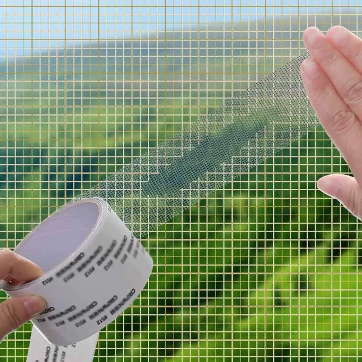 Eine Rolle Fensterheber-Reparaturband, selbstklebendes Netzband, Netz, Tür-Fix-Patch, Anti-Insekten-Moskito-Netz, Reparatur gebrochener Löcher Image