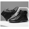 Martini schwarze Lederstiefel Herrenmode Freizeit schuhe schwarz lässig männliche Schuh Sneaker Mann