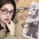 Retro Oval Frame Glasses Women Girls Y2K Exquisite Anti Blue Light Glasses Daily Computer Reading