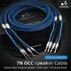 One Pair Hifi OCC Speaker Cable Hi-end HI-FI Systems Speaker Wire With Carbon Fiber Banana