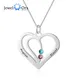 JewelOra Personalized Engraved Name Heart Necklaces & Pendants for Women Custom Birthstone Silver