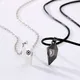 Magnetic Sun Moon Heart Necklace for Couple Women Trendy Heart Shaped Stitching Pendant DIY Jewelry