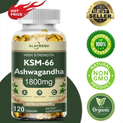 KSM-66 Organic Ashwagandha Capsules with Zinc | Non-GMO, Vegan | Premium Formula Health Supplement