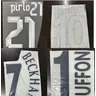 Set di nomi retrò 1996 #7 BECKHAM pl Pirlo Buffon #1 Ronaldo 2016 Madrid Totti iron on Top AAAA