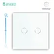 Bseed EU Standard Touch Dimmer Switch 2 Gang 1 Way Led White Black Grey Gloden Crystal Class Panel