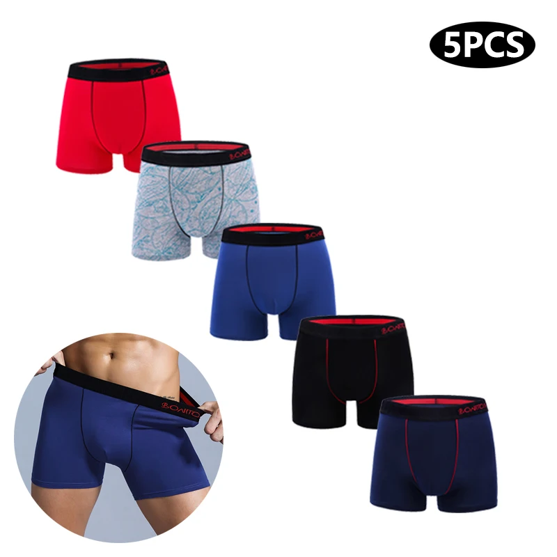 5 pezzi mutandine da uomo boxer in cotone uomo sexy boxer intimo pantaloncini lotti boxer maschili set mutande di famiglia marche