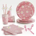 AndrTheme Pink Chicken Britware Destroy Paper Decor Birthday Party Decor Assiettes Serviettes