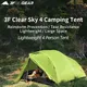 3F UL GEAR-Tente de camping ultralégère QingKong 4 tente de randonnée Tat grand espace camping
