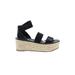 Steve Madden Wedges: Black Solid Shoes - Women's Size 7 1/2 - Open Toe