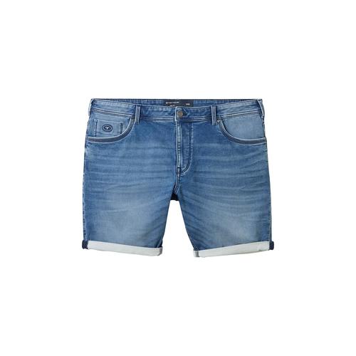 TOM TAILOR Herren Plus - Jeansshorts, blau, Uni, Gr. 42