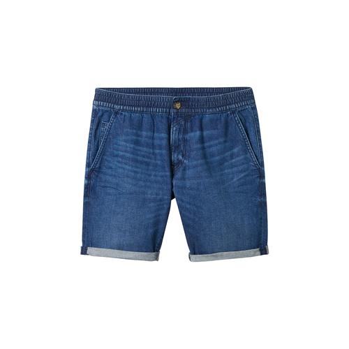 TOM TAILOR DENIM Herren Regular Jeans Shorts, blau, Uni, Gr. S