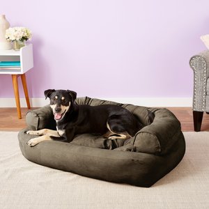 Snoozer Pet Products Luxury Overstuffed Cat & Dog Bed with Removable Cover, Dark Chocolate, Large