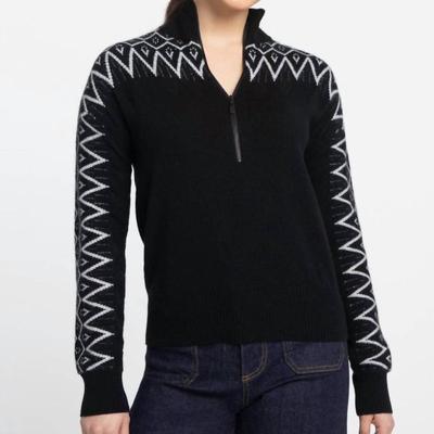 Kinross Alpine Qtr Zip Mock Sweater - Black