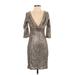 Belle Badgley Mischka Cocktail Dress: Silver Dresses - Women's Size 2