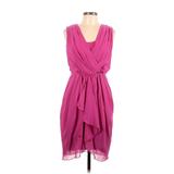 Alberta Ferretti only Macy's Casual Dress - Wrap V Neck Sleeveless: Pink Print Dresses - Women's Size 10