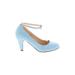 Chase & Chloe Heels: Pumps Stiletto Cocktail Blue Solid Shoes - Women's Size 6 - Round Toe