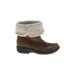 Clarks Ankle Boots: Winter Boots Wedge Boho Chic Brown Shoes - Women's Size 7 1/2 - Round Toe