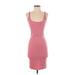 Rolla Coster Casual Dress - Bodycon: Pink Solid Dresses - Women's Size Small
