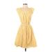 LC Lauren Conrad Casual Dress - A-Line Scoop Neck Sleeveless: Yellow Solid Dresses - Women's Size Small