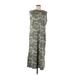 Universal Thread Casual Dress - Midi High Neck Sleeveless: Gray Camo Dresses - Women's Size Large