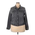 Torrid Denim Jacket: Short Gray Solid Jackets & Outerwear - Women's Size 2X Plus