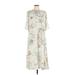GP & J Baker for H&M Casual Dress: Ivory Floral Motif Dresses - Women's Size 10