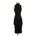 Zara Casual Dress - Bodycon High Neck Sleeveless: Black Print Dresses - Women's Size Small