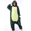 Adults' Kigurumi Pajamas Dragon Dinosaur Solid Colored Onesie Pajamas Coral fleece Cosplay For Men and Women Christmas Animal Sleepwear Cartoon