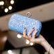 Women's Clutch Evening Bag Wristlet Clutch Bags PU Leather Party Bridal Shower Holiday Rhinestone Large Capacity Lightweight Durable Solid Color Small white Small black Small blue