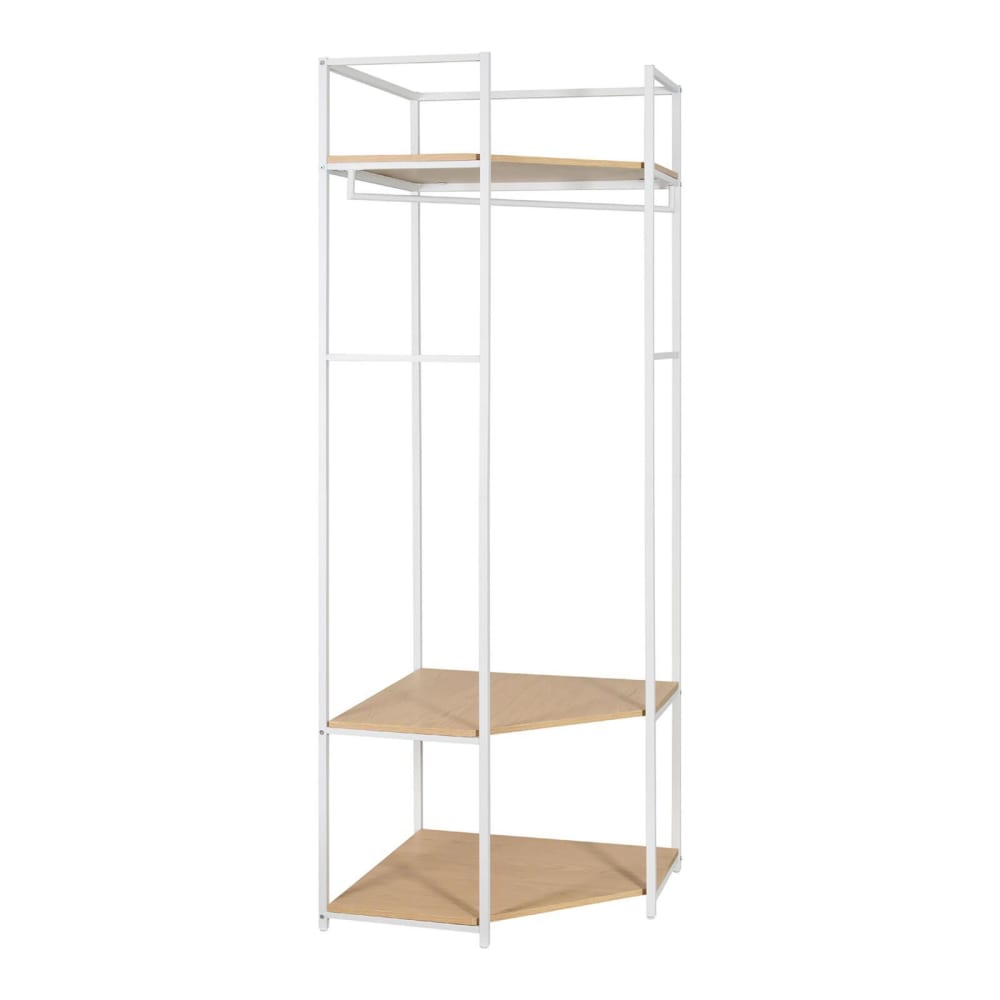 Portant vêtements d'angle en bois et métal 70x200cm