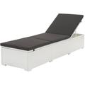 Vidaxl - Lettino Prendisole con Cuscino Nero in Polyrattan Bianco