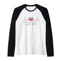 Costa-Rica-Herzschlag-EKG-Impuls-Souvenir mit der Flagge von Costa Rica Raglan