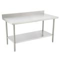 Kitchen Tek 16-Gauge 304 Stainless Steel Commercial Work Table - Medium Duty 4 Backsplash Undershelf - 30 x 60 - 1 count box