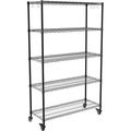 Storage Shelves Shelf Adjustable Wire Shelving Unit Sturdy Steel Metal Shelves Heavy Duty Shelving Units and Storage with Casters for Garage Living Room Bathroom 36L X 14W X 59H.5Tier Black