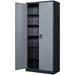 xrboomlife Metal Cabinet with Doors and Shelves 72 Tall Steel Cabinet for with 5 Shelves Black Garage Cabinet Heavy Duty 18 Deep Locker Cabinet for Office Pantry Workshops