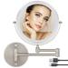 8 Wall Mounted Makeup NG01 Mirror 1X/10X Magnification Double-Sided 360Â° Mirror 3 Color Lights Touch Screen Dimming Extendable Shaving Bathroom Wall Cosmetic Mirror for Men and Women-Nickel