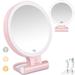 MILEDUO Vanity Mirror Travel NG01 Magnifying Mirror with Light Mirror with 1X/10X Magnification Portable Cosmetic Mirror 64 LED 3 Color Lighting Brightness Dimmable Mirror for Home Office Travel