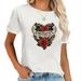 Womens Mom Rose Heart Tattoo Valentines Mothers Day Birthday Gifts T-Shirts White M