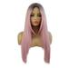 Besaacan Wig on Sale Gradient Pink Long Curly Hair Mid-Length Straight Hair Big Wave Wig Headgear Hair Products Pink