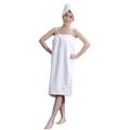 Women s Ecofabric Terry Cloth Spa Package: Body Wrap & Hair Towels-White