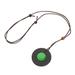 Natural Stone Necklace Round Shape Volcanic Lava Energy Stone Pendant Green Core Promote Circulation Adjustable String Negative Ion Necklace for Women and Girls