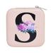 Bradem Cosmetic Bag Wash Pouch Personalized Women S Jewelry Box Travel Jewelry Box English Alphabet Flower Jewelry Makeup Bag Gifts for Women Gifts for Friends