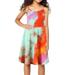 Eyicmarn Mommy and Me Matching Dress Tie-Dye Sling High Waist Knee-Length Dress Summer Family Matching One-Piece Outfit