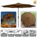 Strong Camel 9ft Solar Lighted Patio Umbrella 40 LED Light Market with Tilt and Crank Parasol Table Round Light Umbrella Sunshade (Brown)