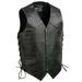 Event Leather EL5315 Black Motorcycle Leather Vest for Men w/ Side Lace- Riding Club Adult Motorcycle Vests 4X-Large