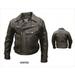 Men S 48 Size Vented Premium Buffalo Black Leather full sleeve zip out lining Biker Jacket With Snap Closure